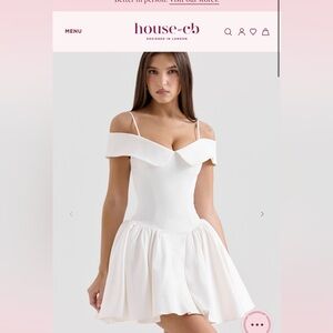 House of CB White Off-Shoulder Mini Dress